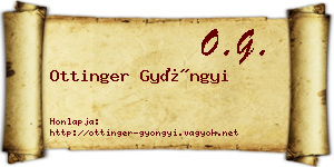 Ottinger Gyöngyi névjegykártya
